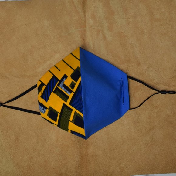 Face Mask  Men's  African print/Color block Style - Picture 5 of 7